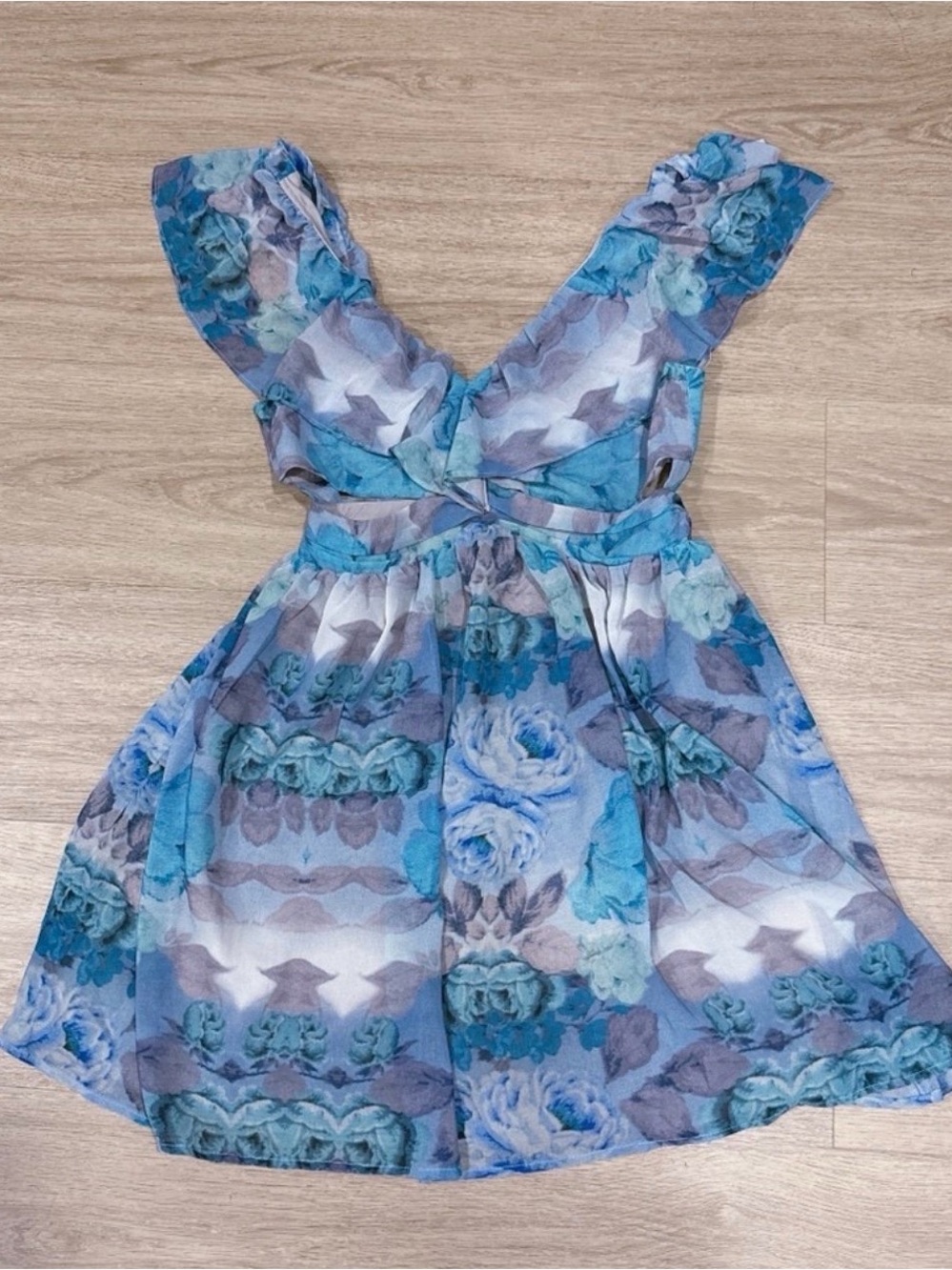 KEEPSAKE the Label Blue Floral Sleeveless Dress